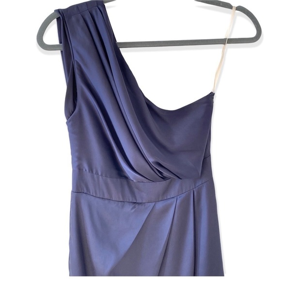 NWT BCBGeneration Galaxy Blue Pleated One-Shoulder Cocktail Dress Size 2 - Picture 8 of 14